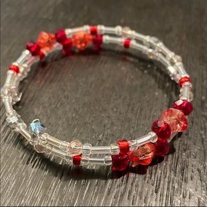 Wire beaded wrap around bracelet